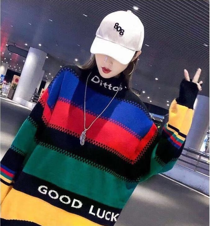 【裏起毛】絶対流行 個性派 海外トレンド セーターE-5717