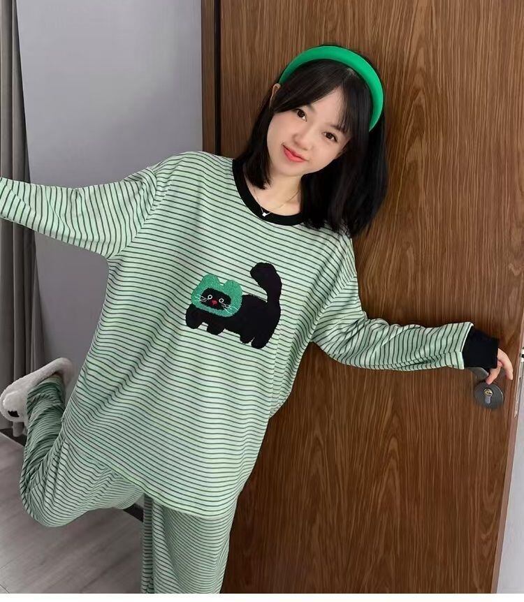 柔らかくて優しい印象 2種選択 着心地良い トップス+パンツセット パジャマE-10906