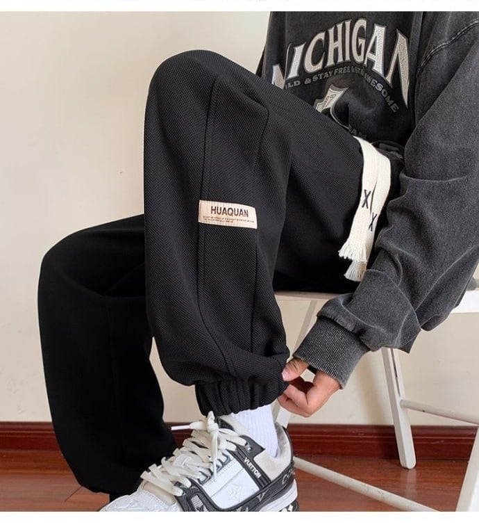 着?せロゴ裏起毛ジョガーパンツ3色あり   E-4466