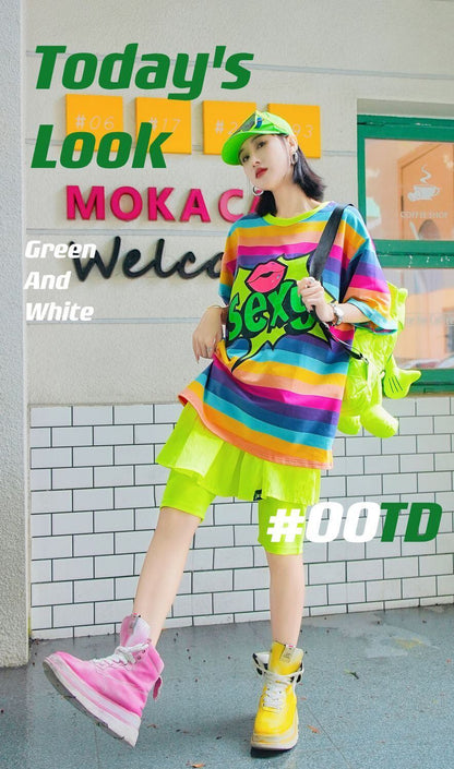 大活躍 ファッション 超人気 個性派 ルーズ 半袖シャツE-6758