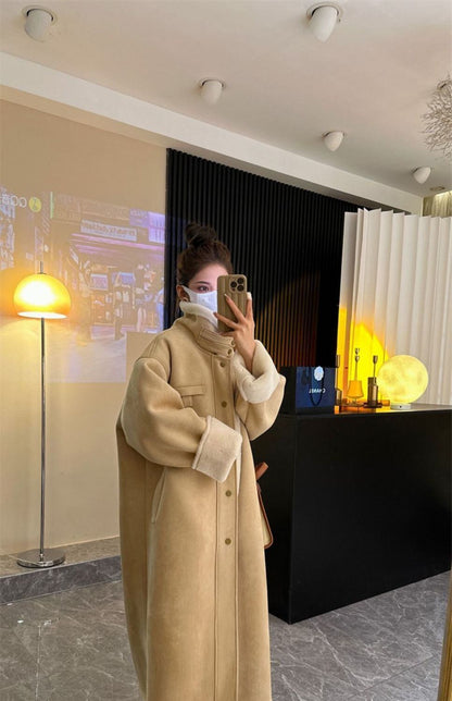 美人度アップ オシャレデザイン プラスベルベット ムートンコートE-12378