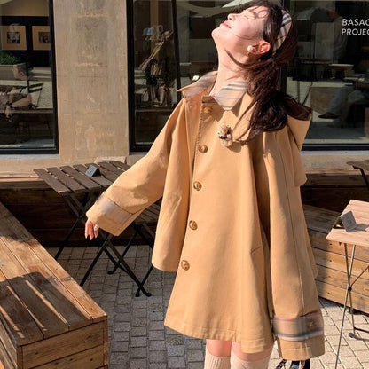 絶対欲しい おしゃれ度高め 上品 切り替え オーバーコート+スカートセットE-9518