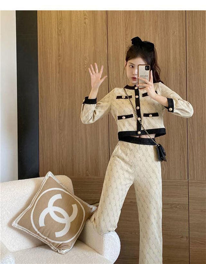 質感のいい おしゃれ度高め 好感度UP 着心地良い トップス+パンツセット E-10853