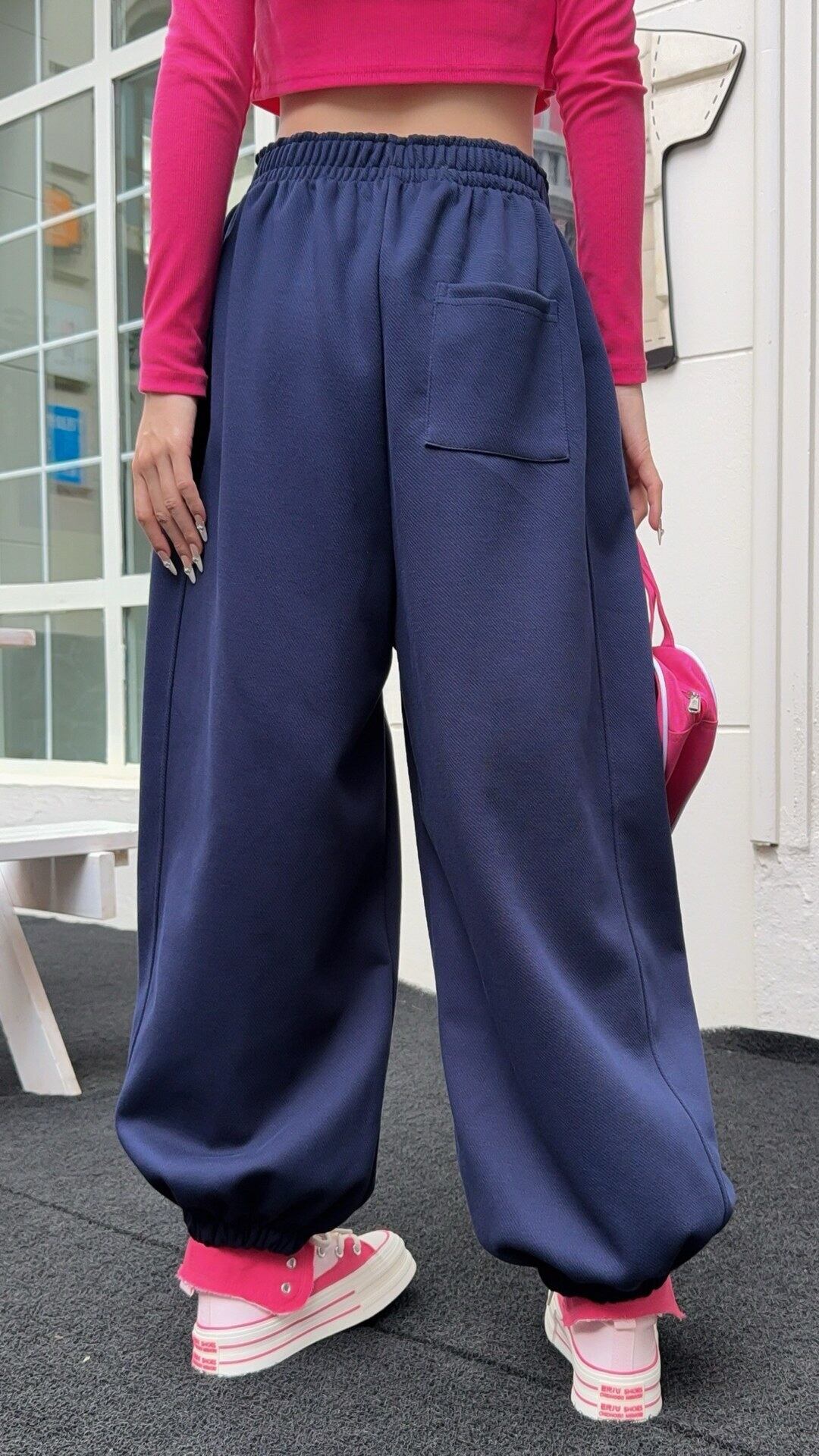 デザイン オシャレ 切り替え 4色 スウェット パンツ E-12210