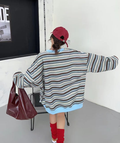 【裹起毛】オシャレデザイン  Eweet系可愛い スウェットE-10564