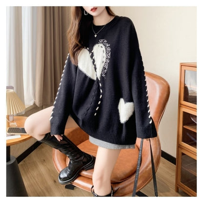 超人気  厚手 ゆったりニットセーターE-6057