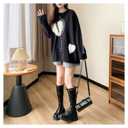 超人気  厚手 ゆったりニットセーターE-6057