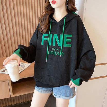 美人度アップ プリント ファッション スウェット パーカーE-3725