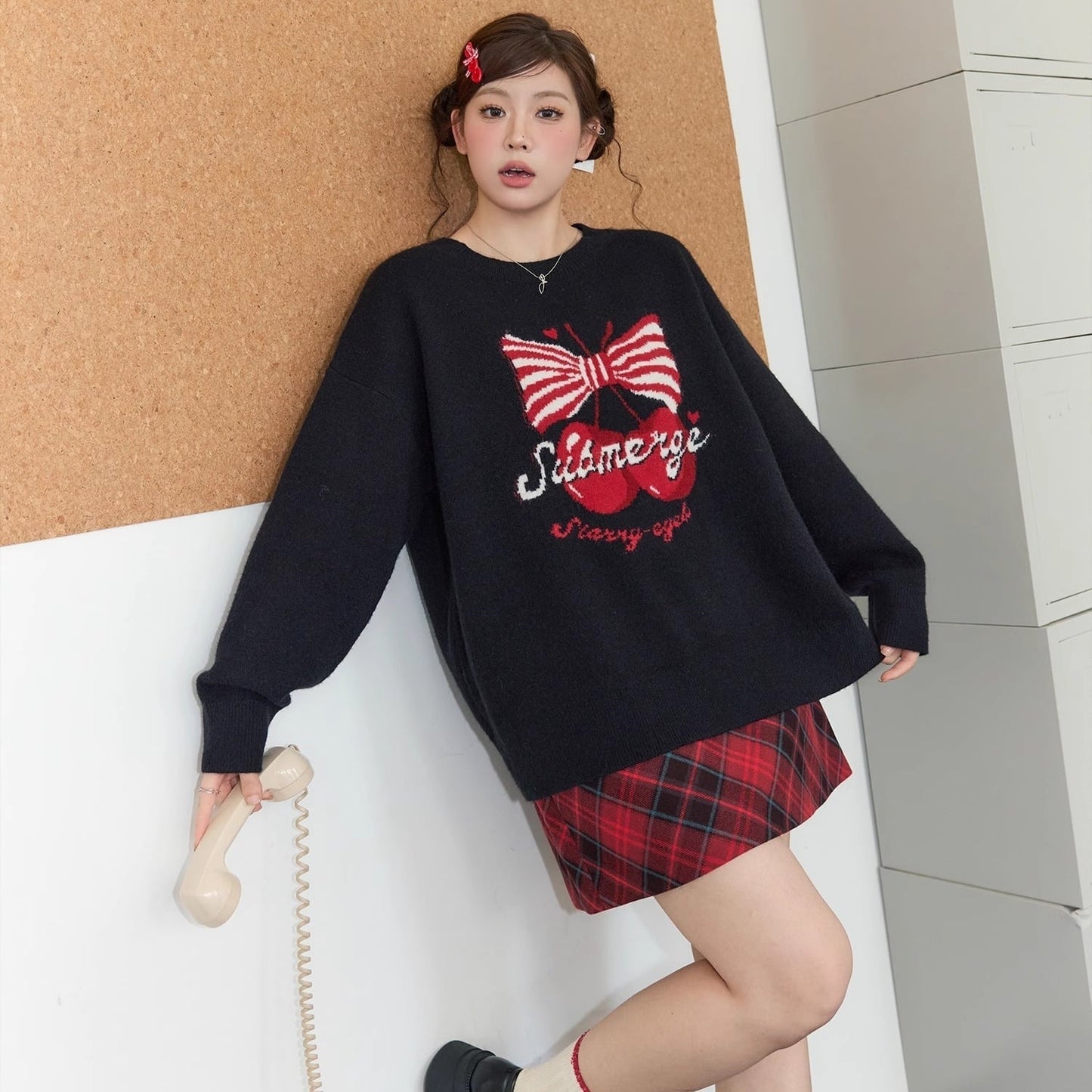 流行新作 美人度アップ 目を奪われる デザイン性抜群 ニットトップスⅹミニスカートセットアップE-9894