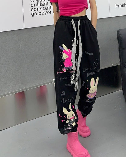 着回し力抜群 グラデーション 個性派 ハイウエスト パンツ＜ins-8093＞