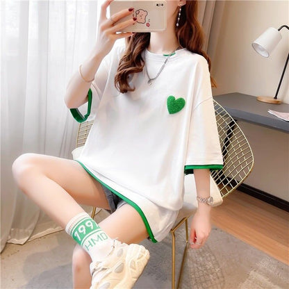 ファッション シンプル 3色選択可 切り替え Tシャツ カットソー＜ins-3070＞