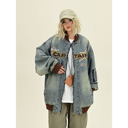 売れ筋 デザイン オシャレ デザイン性抜群 デニム 切り替え ジャケット E-10064