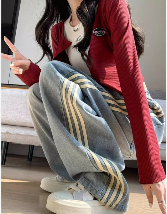 スタイルアップ カジュアル 肌触り抜群 デニム ジョガーパンツ E-9590