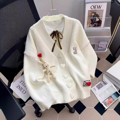 流行新作 デザイン性抜群 目を奪われる Vネック 3色選択 ニットトップスE-9608