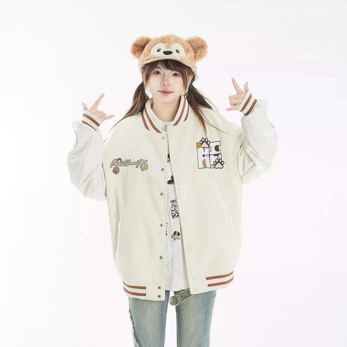 取り入れたい 切り替え ユニセックス スタジャン 全2色コートE-10793