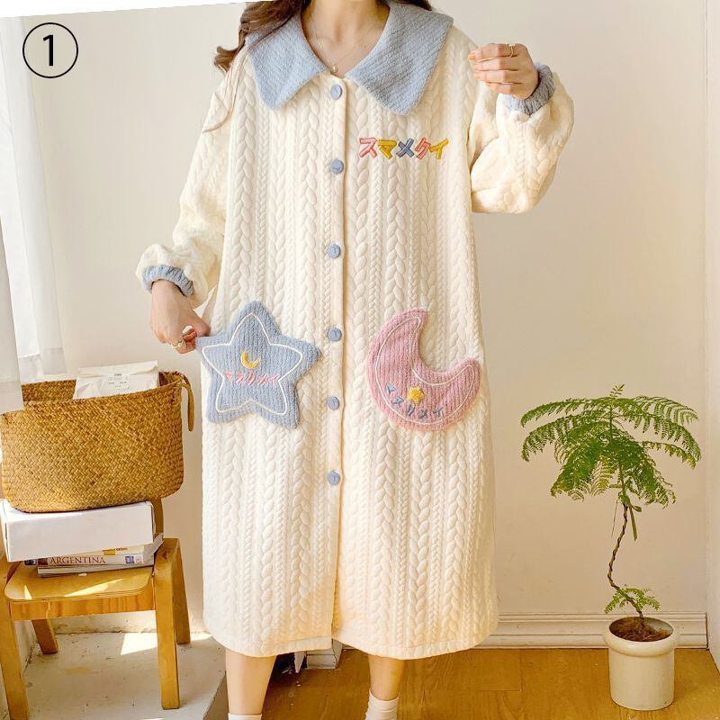 超人気 スウィート キュート 着心地良い 3 層の綿ラミネート ホームウェア パジャマE-9690