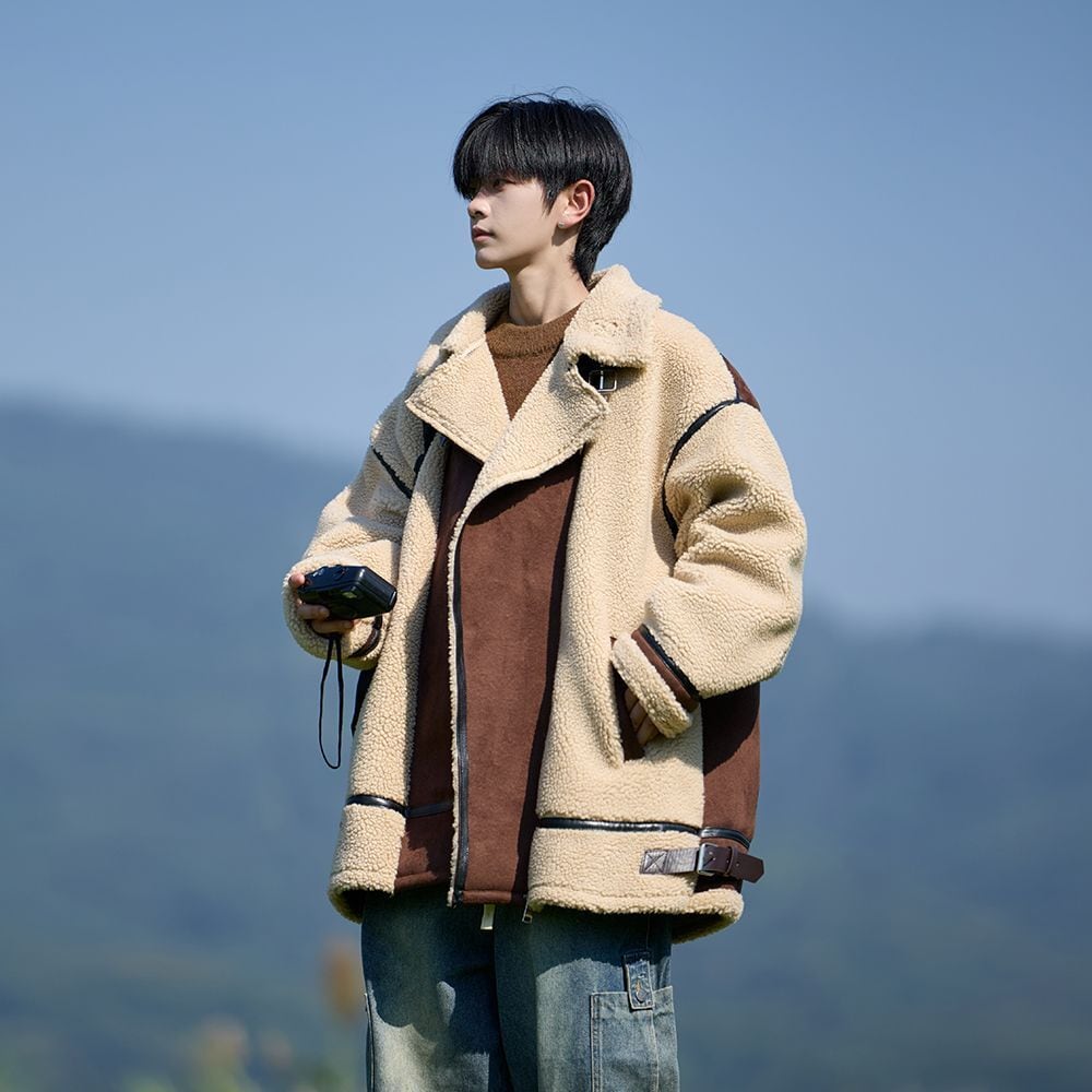 冬新作 ムートン風 暖かい 3色展開 ジャケットE-12583