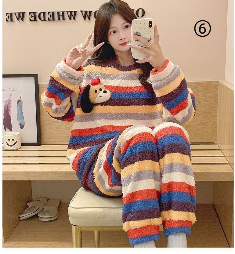 トレンドアイテム 存在感抜群 肌触り抜群 ６種選択 サンゴフリース パジャマ E-12177