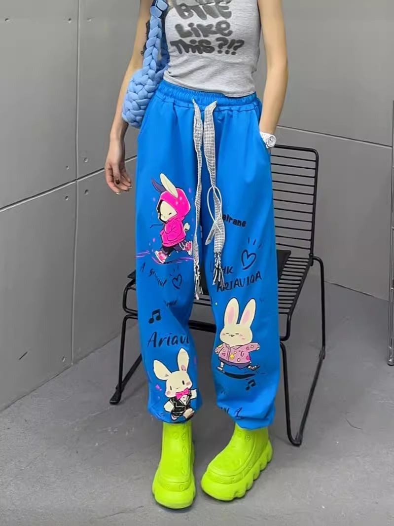 着回し力抜群 グラデーション 個性派 ハイウエスト パンツ＜ins-8093＞