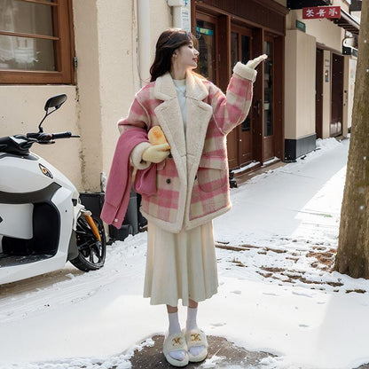 気質アップ カジュアル 柔らかくて優しい印象 ラムフリース コート ボアジャケット E-10570