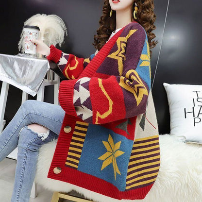 【半額！期間限定！！】好感度UP   ゆったりとした怠惰なセーターコートE-5174