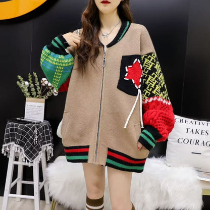 絶対欲しい 高見えデザイン 快適トップス ストライプ柄 4色選択 ニットトップスE-10025