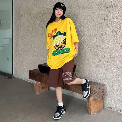 話題沸騰中 おしゃれ度高め 活躍する優秀アイテム プリント 半袖 Tシャツ E-9325