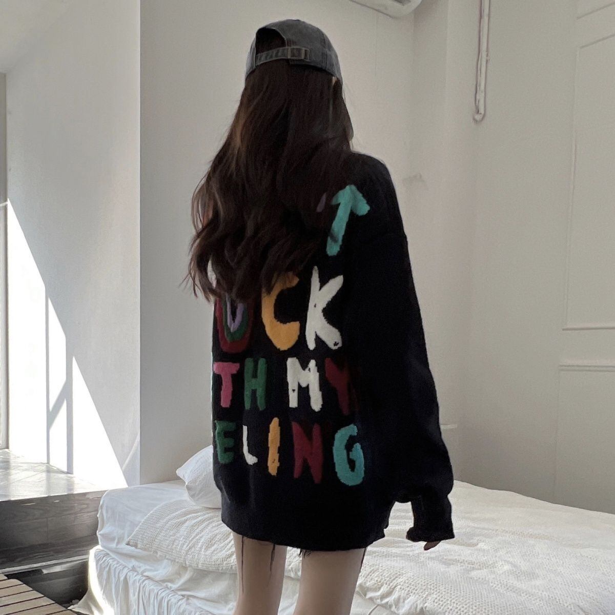 存在感抜群 韓国風ファッション トレンドアイテム カジュアル 3色選択 ニットトップスE-10642