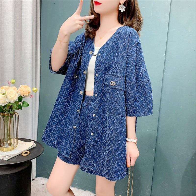 レトロ ジャケット＋ショートパンツ 高級感溢れる セットアップE-6718