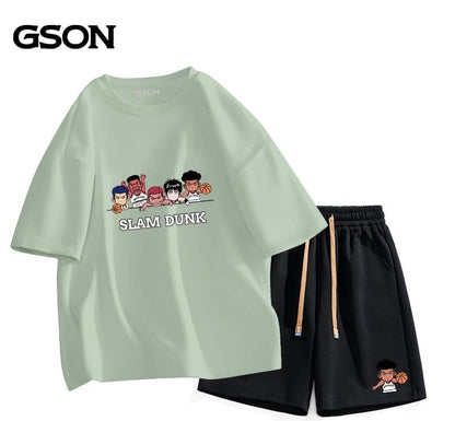 【人気ランキングNO.4】目惚れ 切り替え Tシャツ＋ショートパンツ セットアップ-A2702