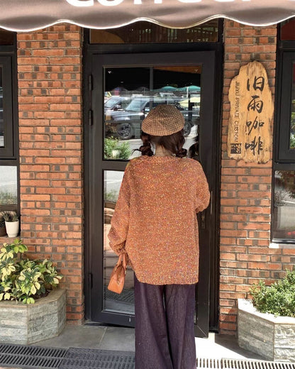 話題沸騰中 大人可愛い 海外トレンド 柔らかくて優しい印象 ニットセーターE-9762