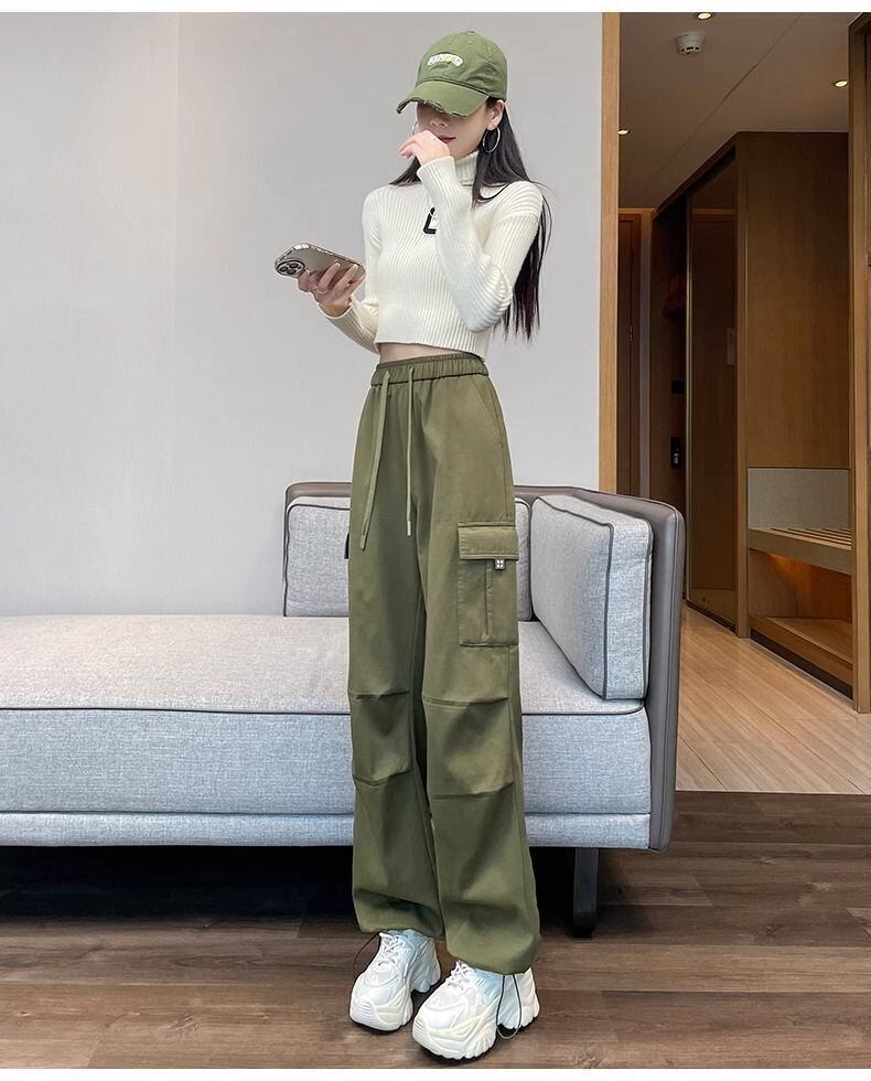 存在感抜群 定番シンプル トレンドアイテム 4色選択 ルーズストレートカジュアルパンツ E-9817