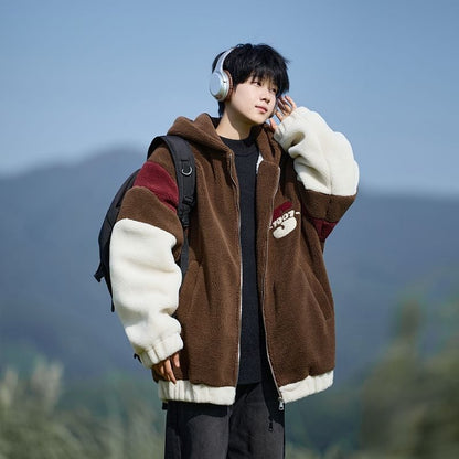 話題沸騰中 もこもこボア 3色展開 ジップアップパーカーE-12582