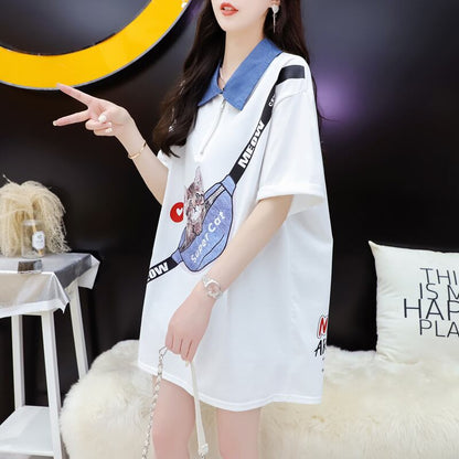 主役級 エレガント ファッション 半袖シャツE-6761