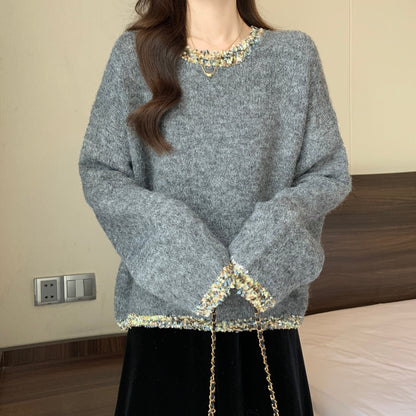 絶対欲しい 個性的なデザイン トレンドアイテム 2色選択 ニットセーター E-12190