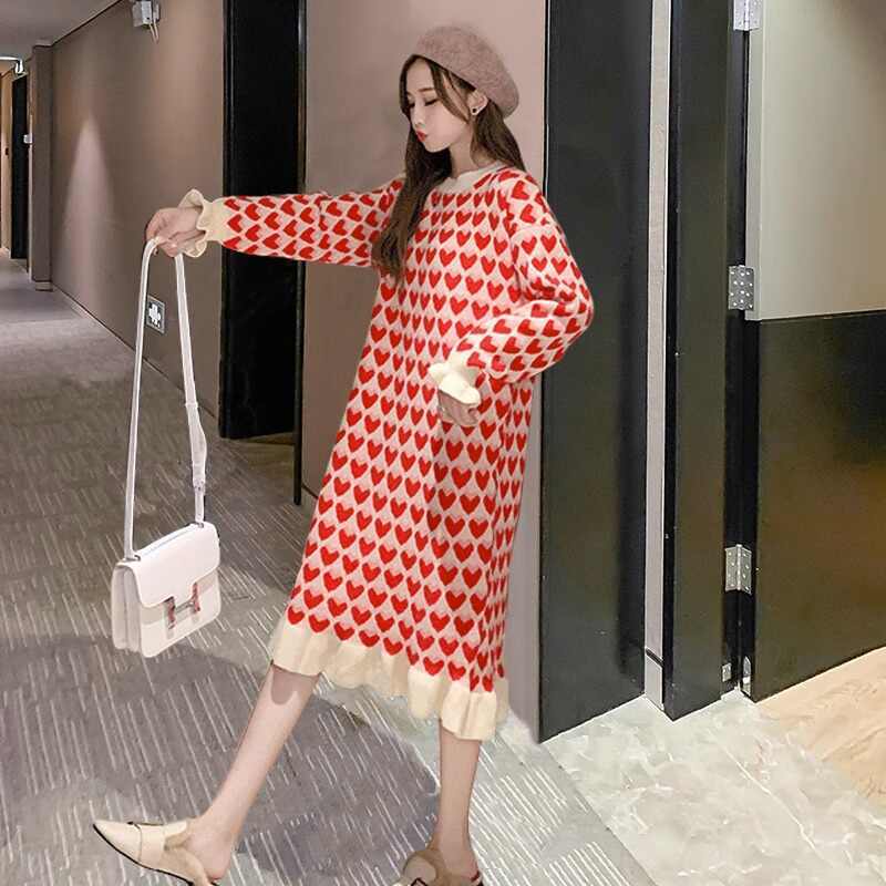 流行新作 美人度アップ 目を奪われる 2色選択可 ニットワンピース E-9509