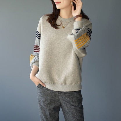 おすすめ スタイルアップ 定番シンプル 切り替え ニットトップスE-9545