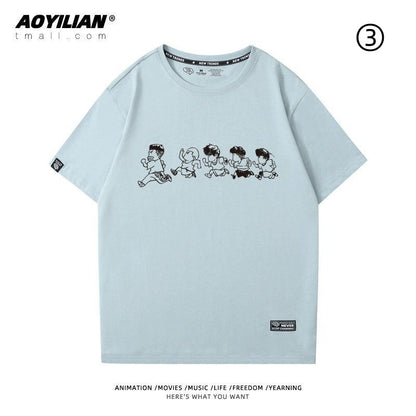 好感度UP　絶対流行　着回し力抜群　おすすめ プリントロゴ 半袖 Tシャツ-A2469
