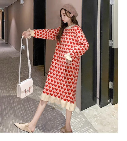 流行新作 美人度アップ 目を奪われる 2色選択可 ニットワンピース E-9509