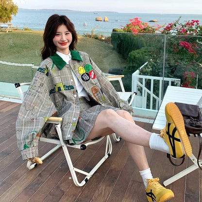 売り切れ必至 ジャージ+ カジュアル 短いスカート セットアップ E-10776