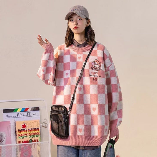 人気新作チェック柄刺?ロゴニットセータートップス全3色E-4332