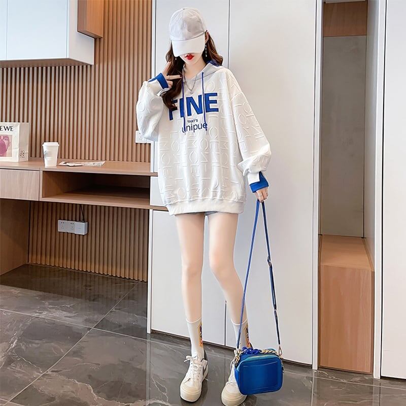 美人度アップ プリント ファッション スウェット パーカーE-3725