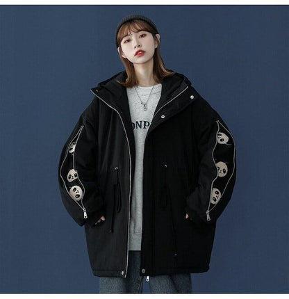 ユニセックス暖かいパンダプリントダウンジャケット  3色 E-5760