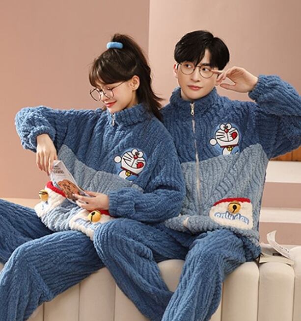 大好評 着心地良い スタイルアップ 3種選択 サンゴフリース カップル パジャマ E-9774