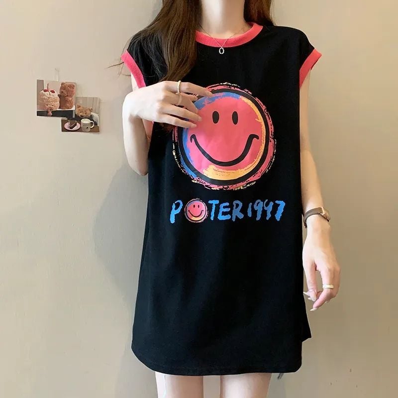 【半額！期間限定！！】超人気 カジュアル ファッション プリント ノースリーブ Tシャツ<ins-8487>