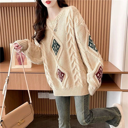 存在感抜群 おしゃれ度高め 柔らかくて優しい印象 ニットトップスE-9784