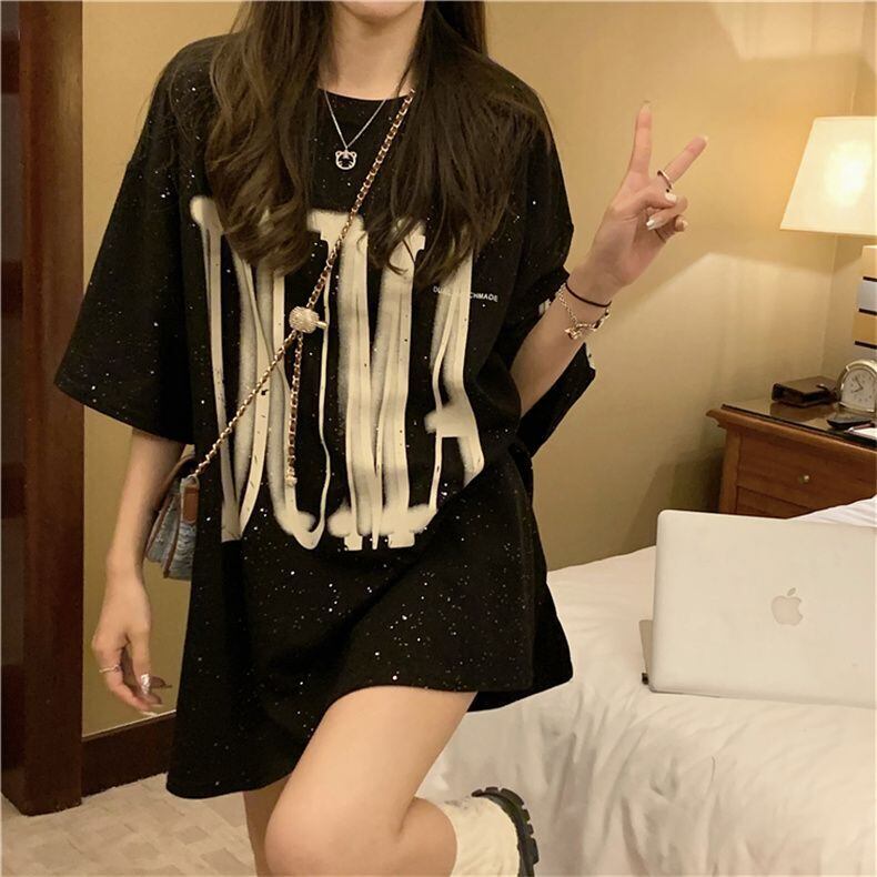 売り切れ必至 アバンギャルド 気質アップ おしゃれ度高め ルーズ 半袖 Tシャツ E-9289