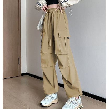 存在感抜群 定番シンプル トレンドアイテム 4色選択 ルーズストレートカジュアルパンツ E-9817