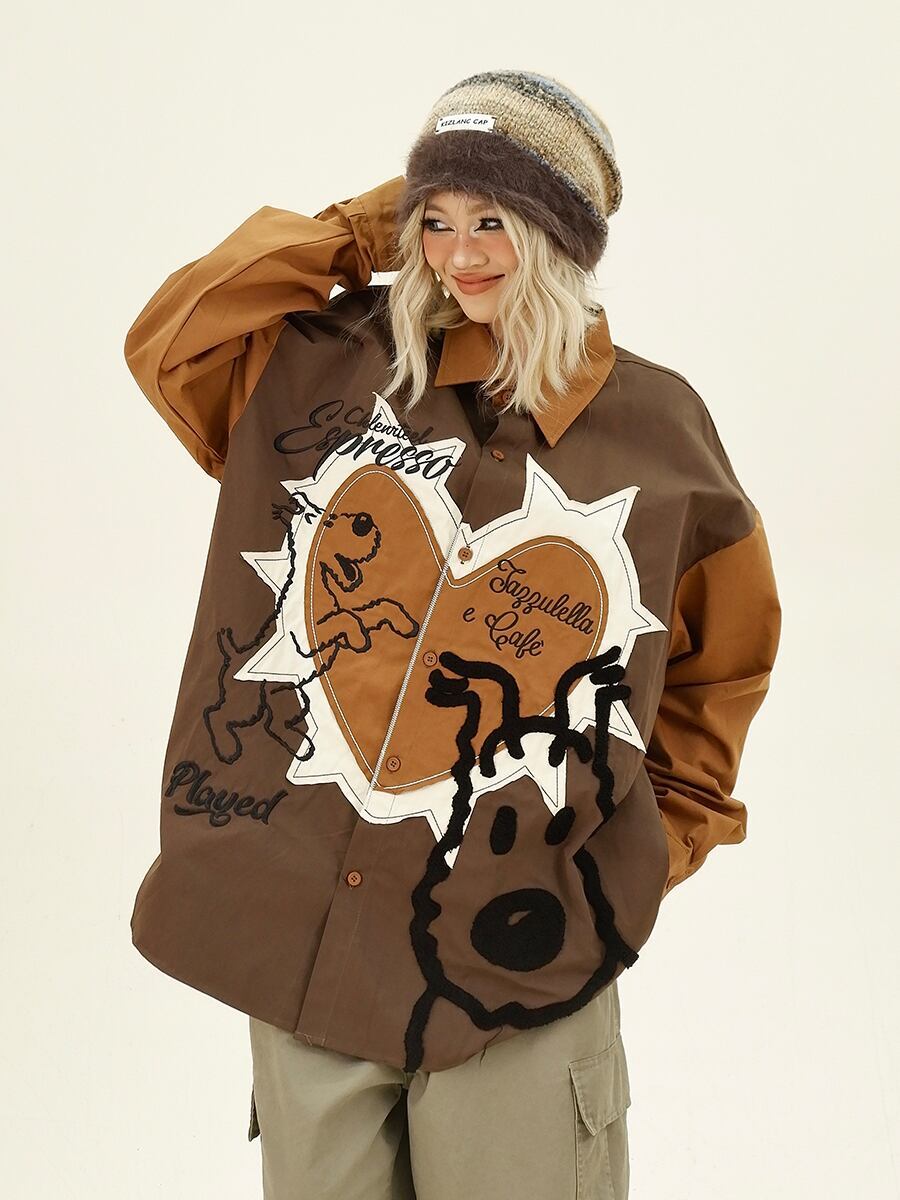 ベストセラーアイテム！ファッション感満々 切り替え アバンギャルド 2色選択 Tシャツ E-9506