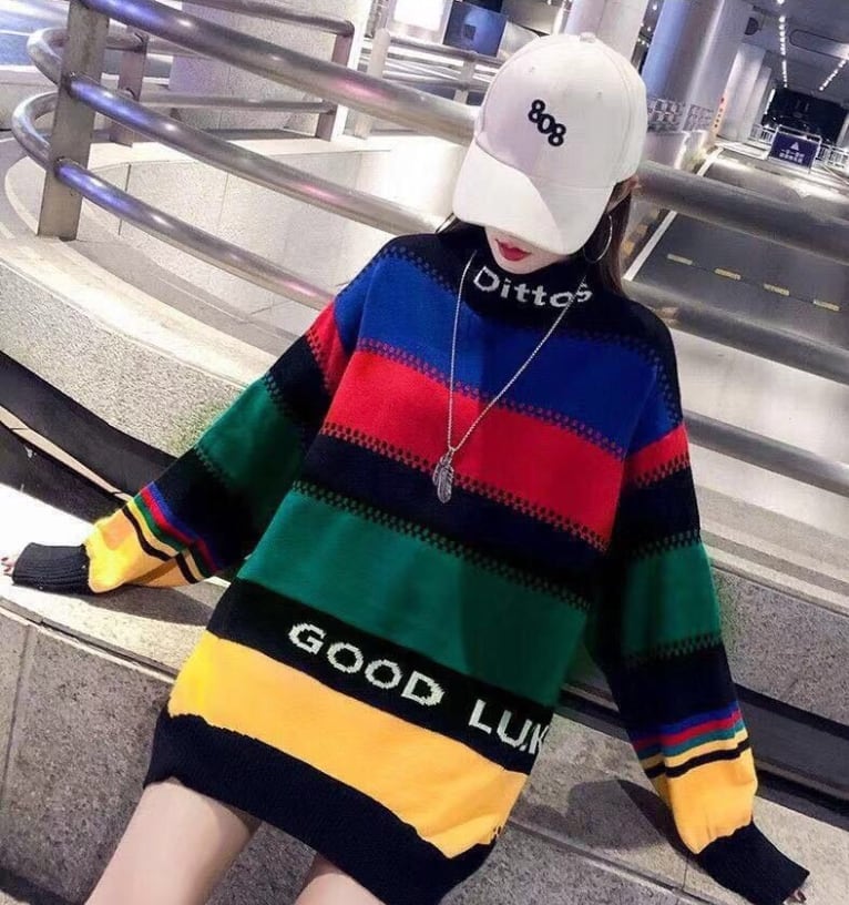 【裏起毛】絶対流行 個性派 海外トレンド セーターE-5717